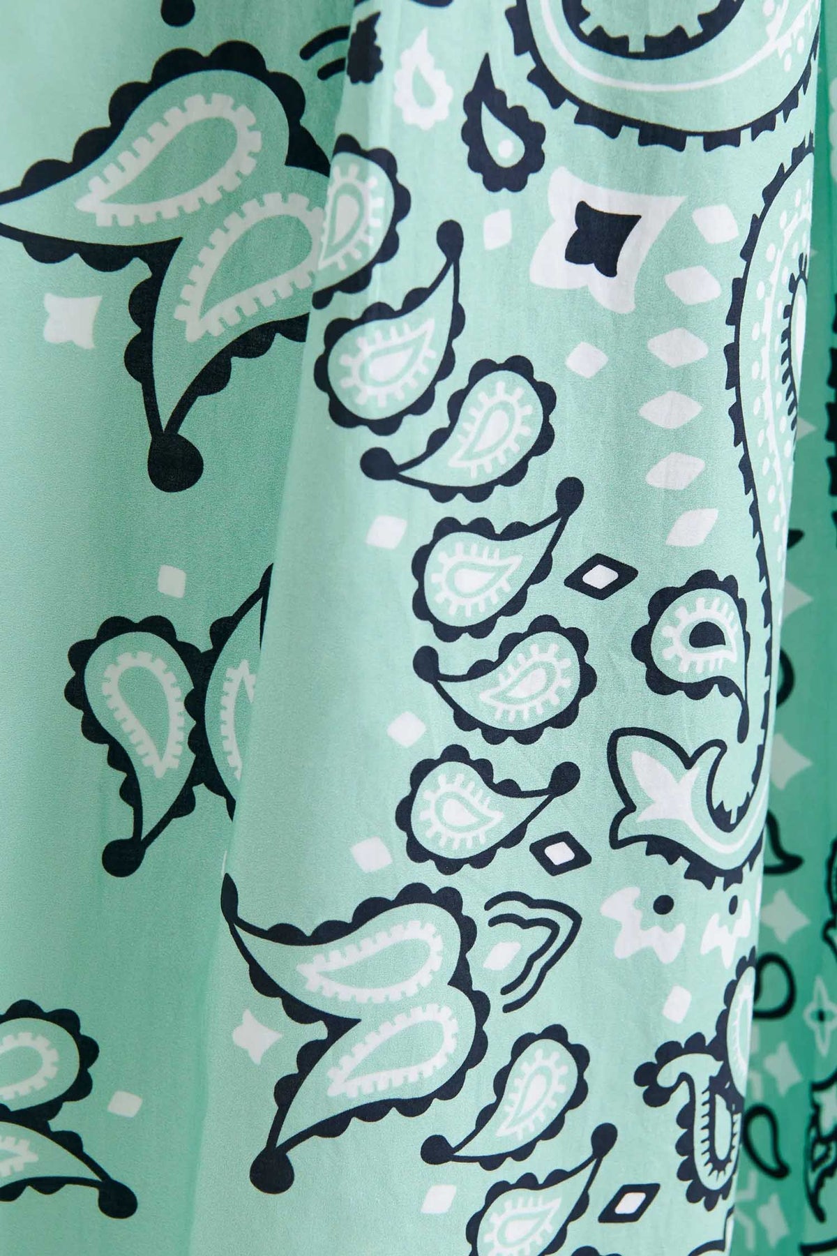 Hintwerpen Bandana Print Wide Leg Pants in Turquoise