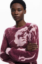 Hyder Arty Texture Sweater in Purple Wine