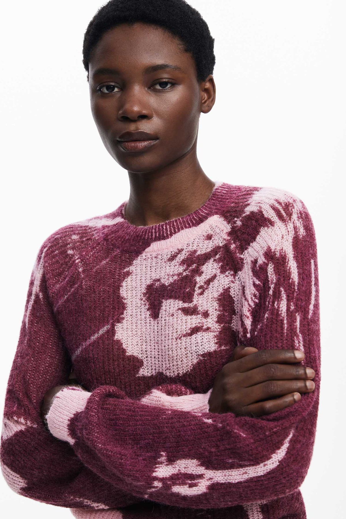 Hyder Arty Texture Sweater in Purple Wine