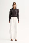 Irina Knit Jumper in Chocolate Stripe