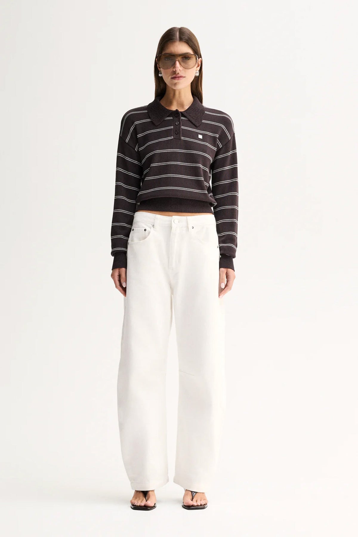Irina Knit Jumper in Chocolate Stripe