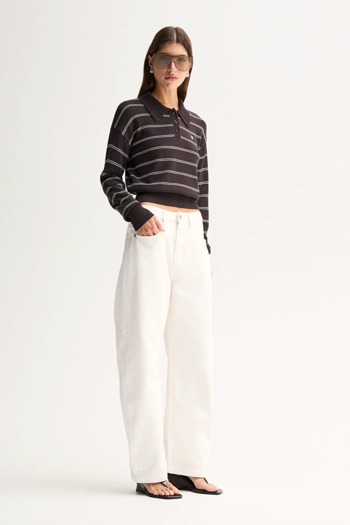 Irina Knit Jumper in Chocolate Stripe