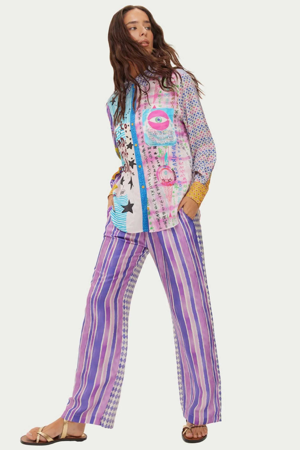Isabel Printed Shirt in Runic Whisper