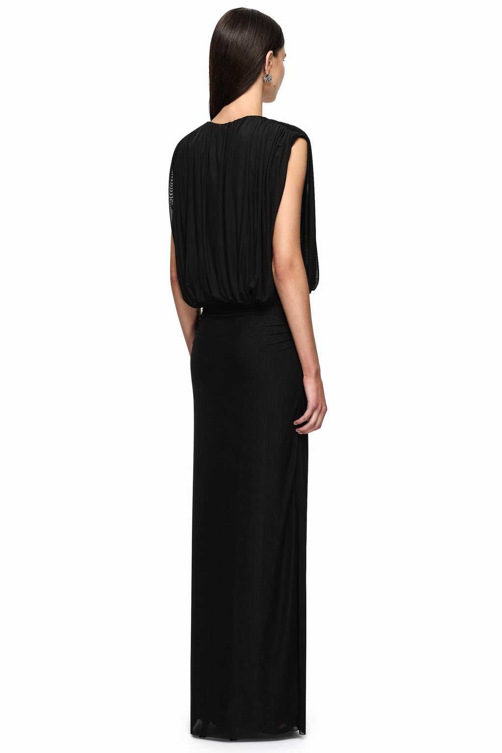 Isora Drape Maxi Dress in Black