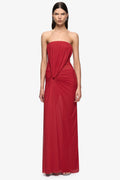 Isora Strapless Maxi Dress in Ruby Red