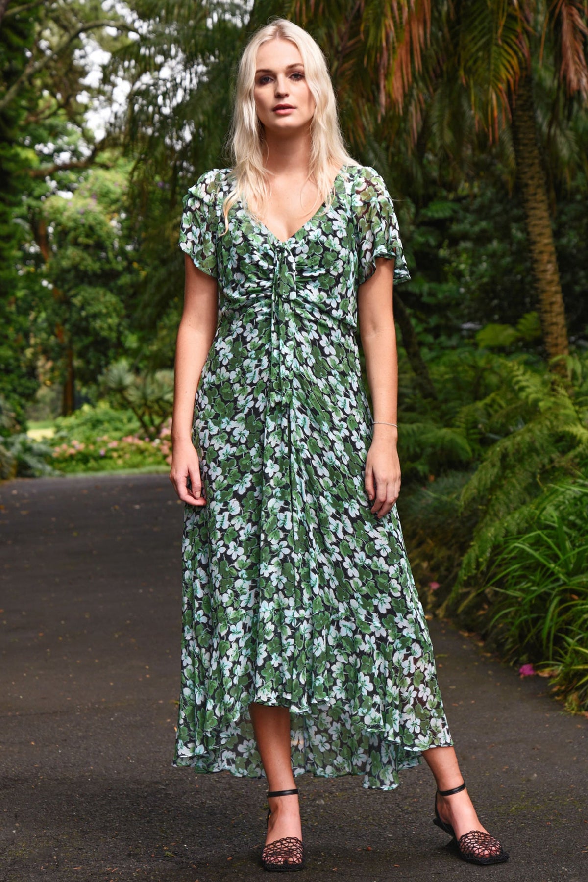 It's A New Day Dress in Green Floral