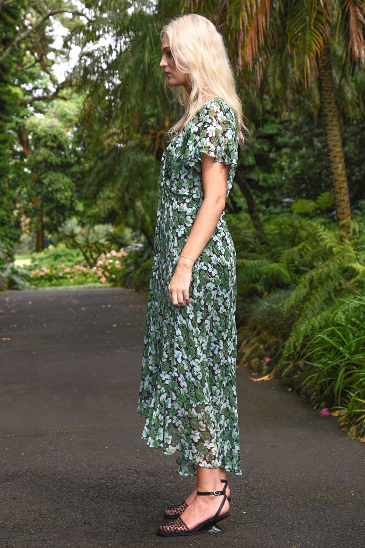 It's A New Day Dress in Green Floral