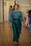 Rebekah Cocktail Dress in Green Peacock Sequin | Satin