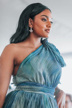 Jacinta Bubble Pleated Gown in Botanical