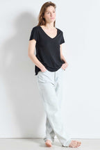 Jacksonville V-Neck SS T-Shirt in Black