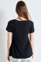 Jacksonville V-Neck SS T-Shirt in Black