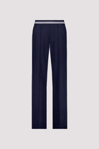 Jersey Rib Pants w Elastic Waist in Marine