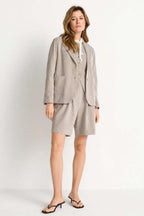 Jersey Seersucker Blazer in Coconut Bark