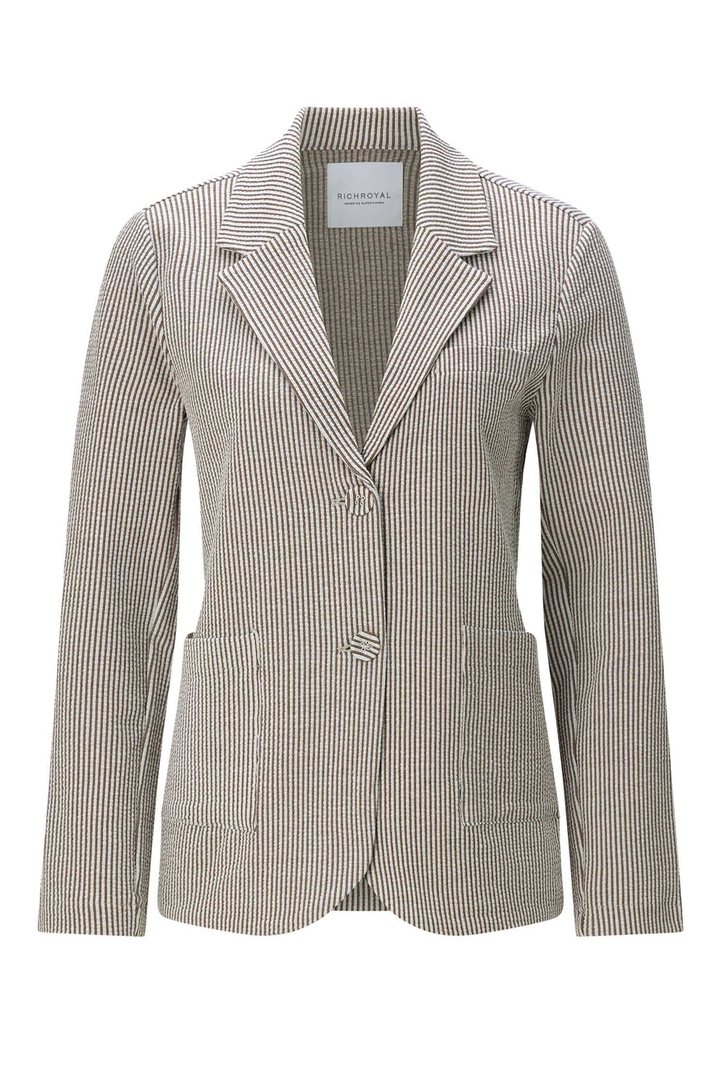 Jersey Seersucker Blazer in Coconut Bark