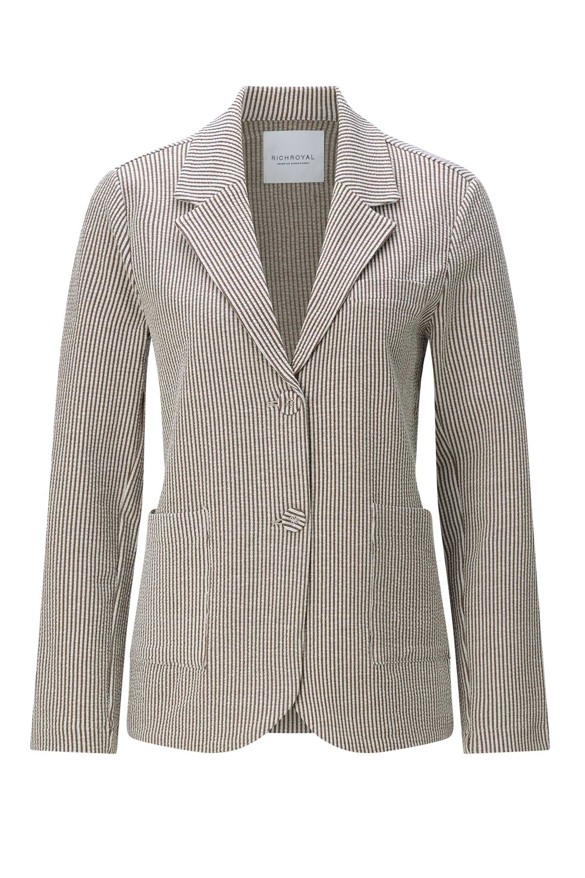 Jersey Seersucker Blazer in Coconut Bark