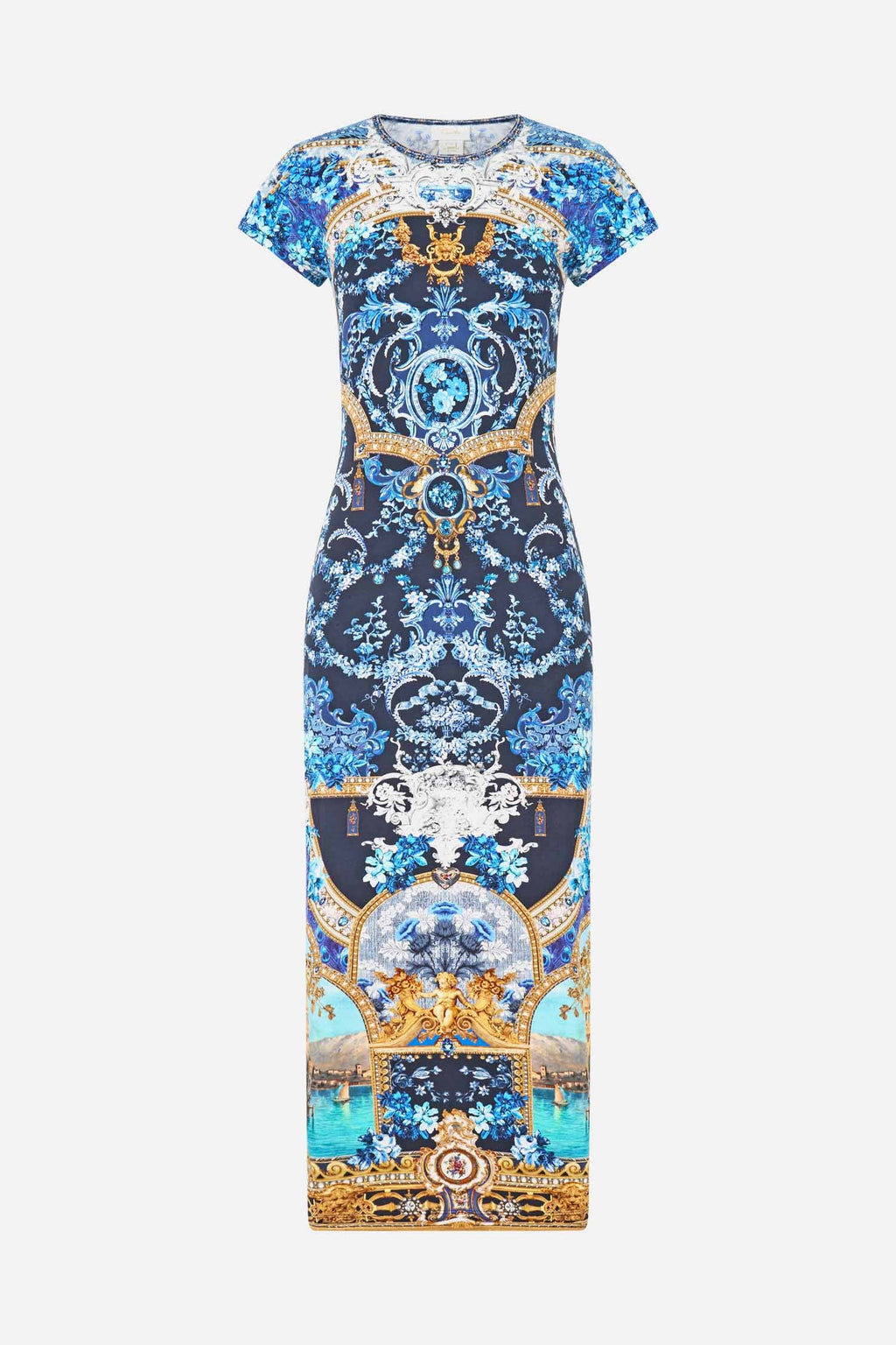 Jersey Tank Dress with Cap Sleeves in Sweet Sacre Bleu
