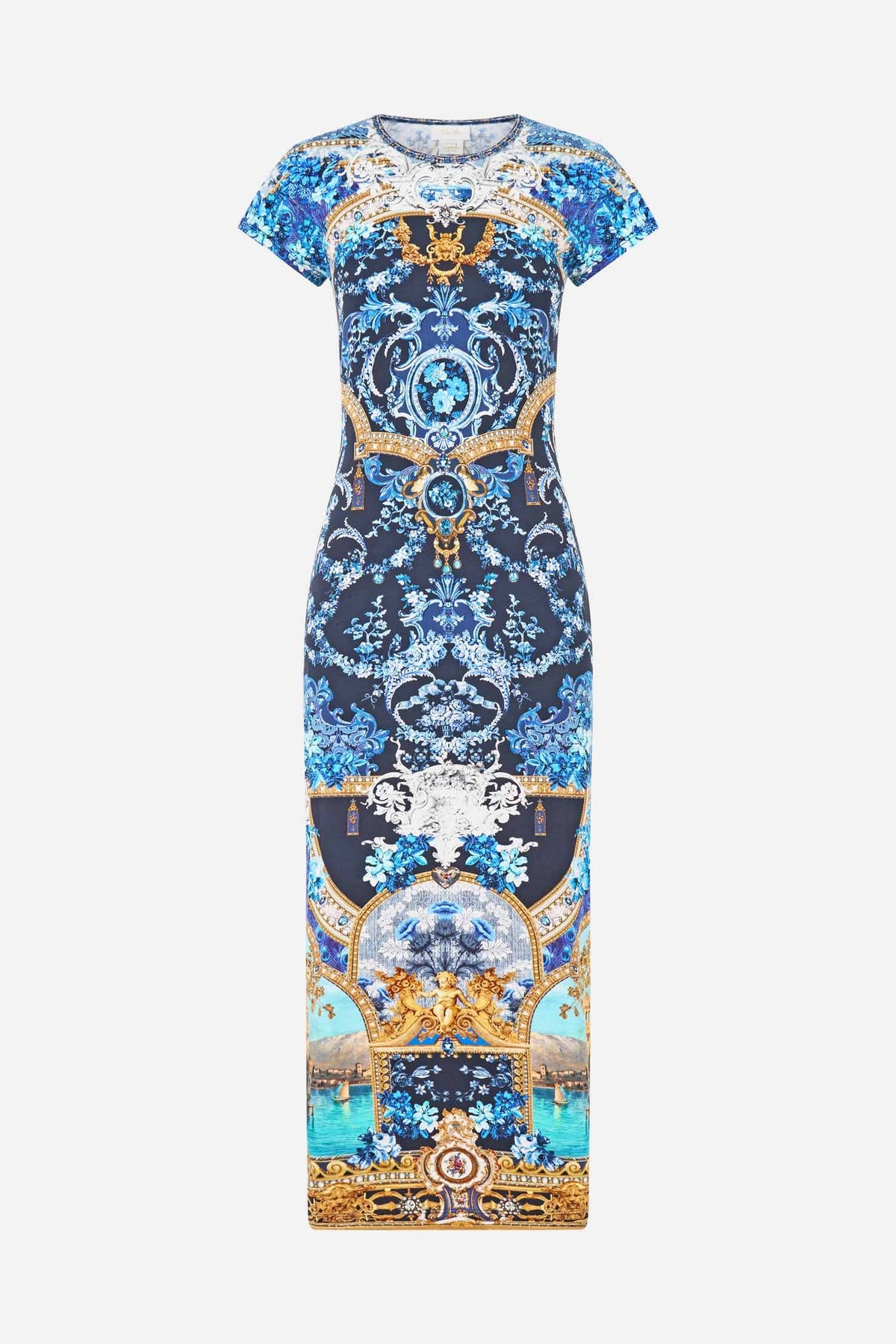 Jersey Tank Dress with Cap Sleeves in Sweet Sacre Bleu