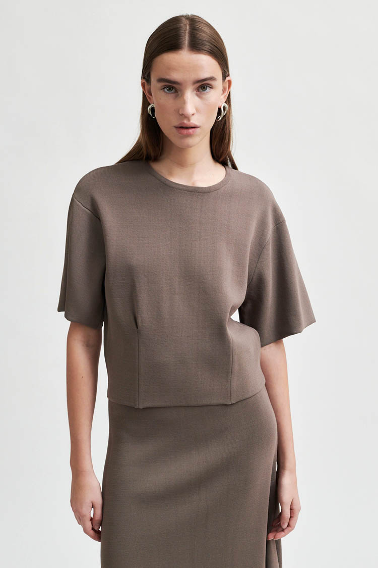 Jilla Knit Tee in Chocolate Chip | FINAL SALE