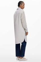 Jinu Light Combined Cloth Coat in Crudo Beige