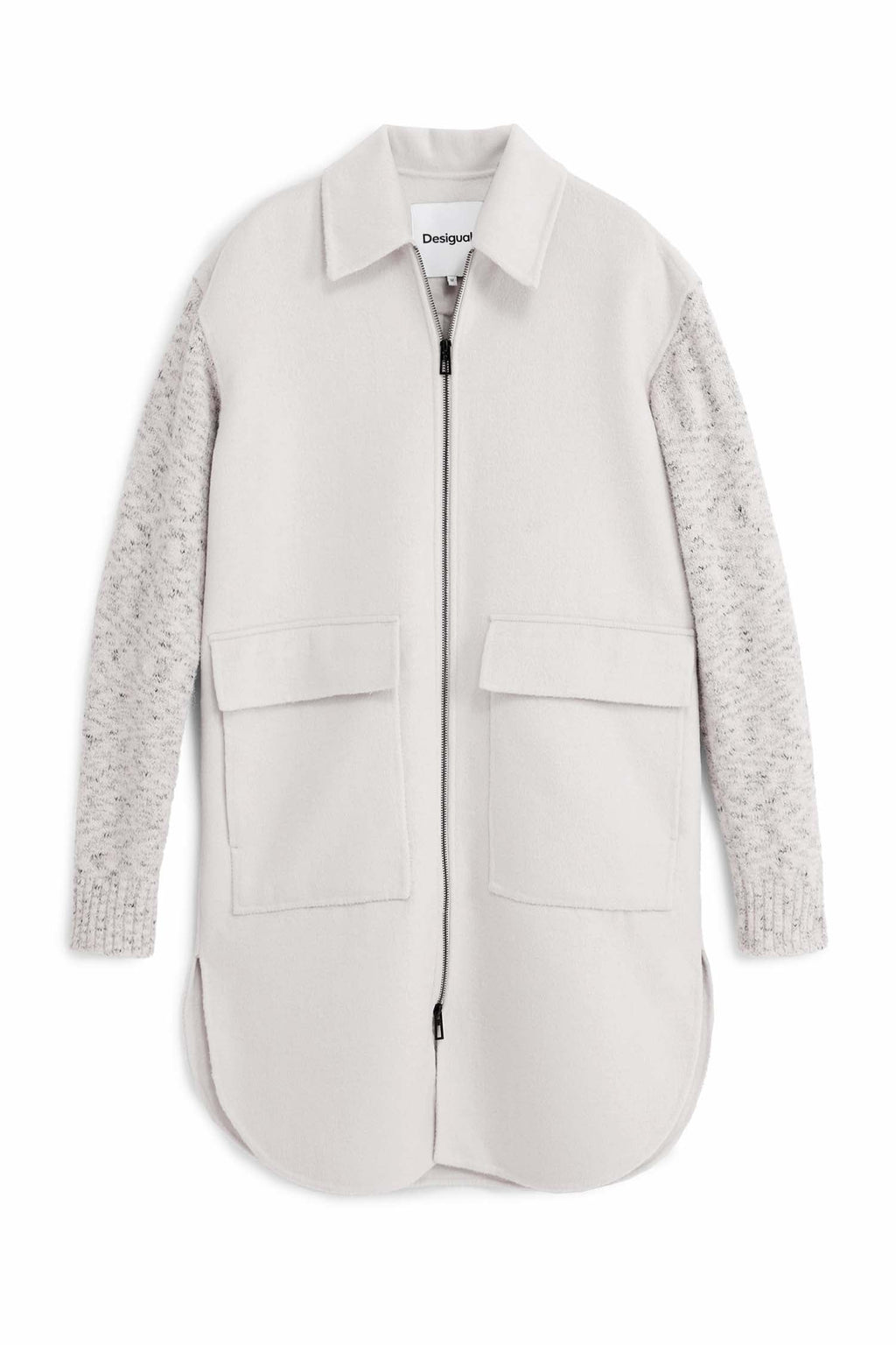 Jinu Light Combined Cloth Coat in Crudo Beige