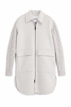 Jinu Light Combined Cloth Coat in Crudo Beige
