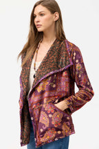 Joan Wrap Binded Reversible Sherpa Jacket in Domitila