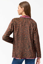 Joan Wrap Binded Reversible Sherpa Jacket in Domitila