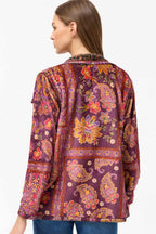 Joan Wrap Binded Reversible Sherpa Jacket in Domitila