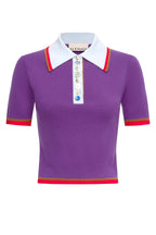 Josefina Knit Polo Violet