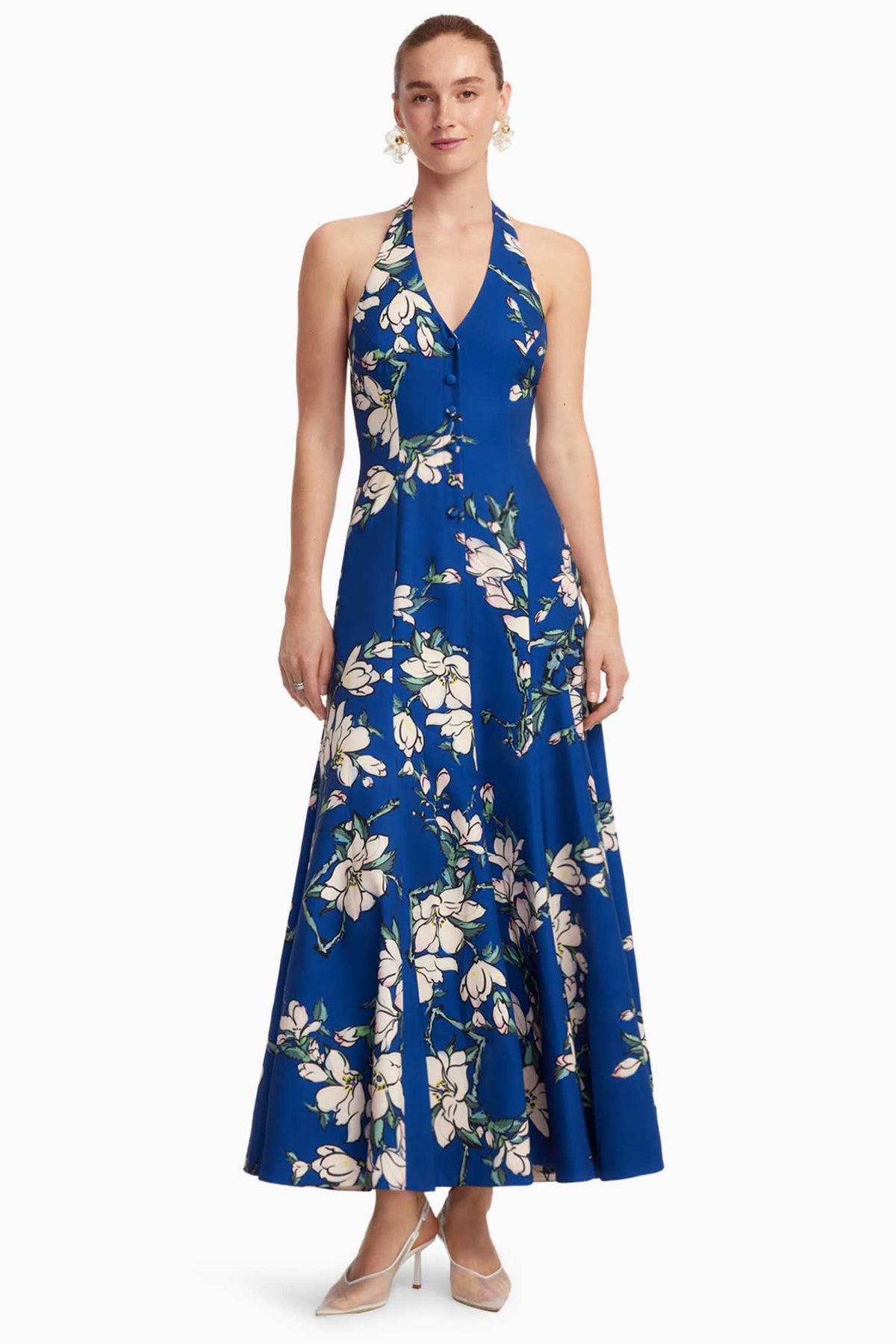 Juliette Halterneck Maxi Dress in Midnight Magnolia | FINAL SALE