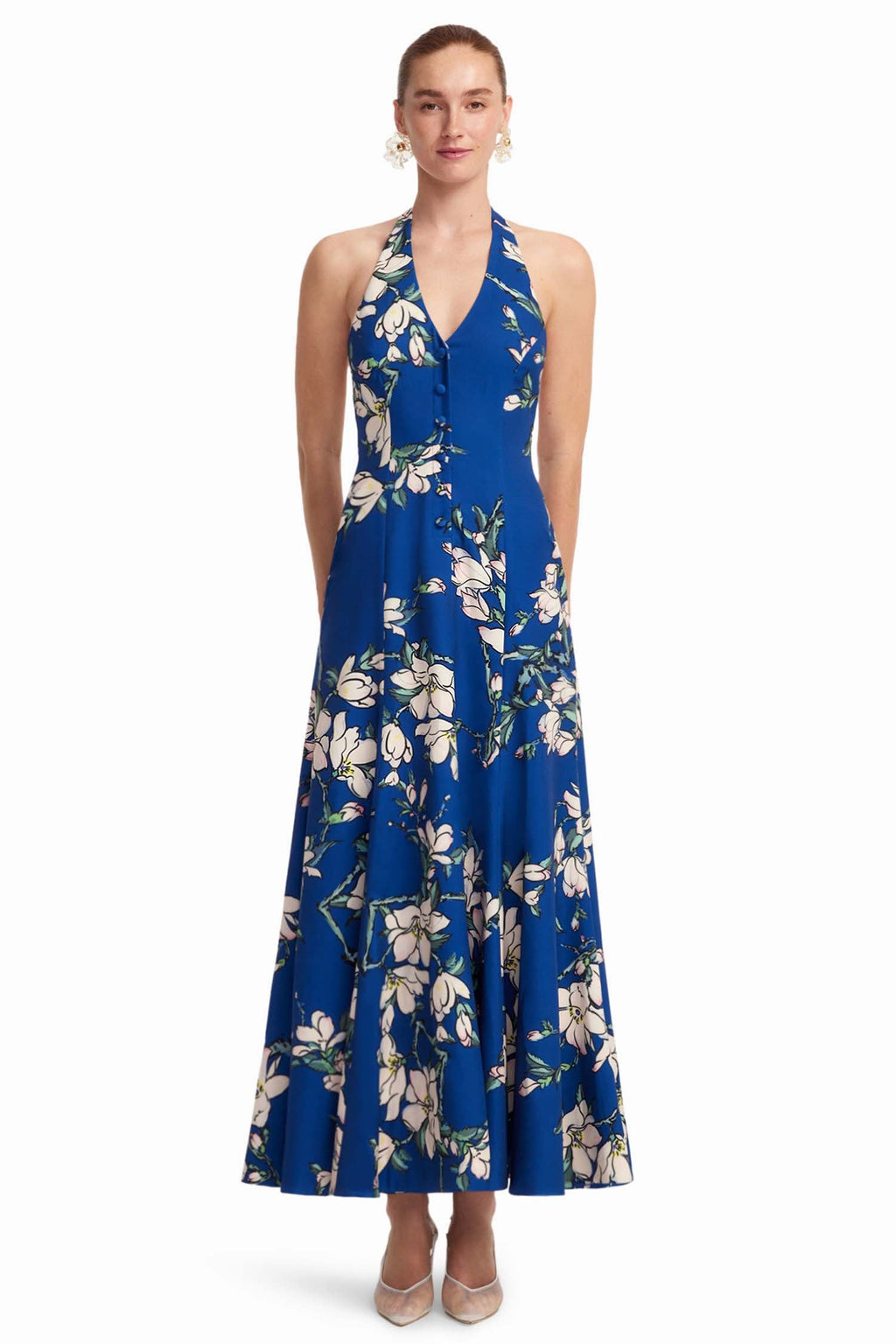 Juliette Halterneck Maxi Dress in Midnight Magnolia | FINAL SALE