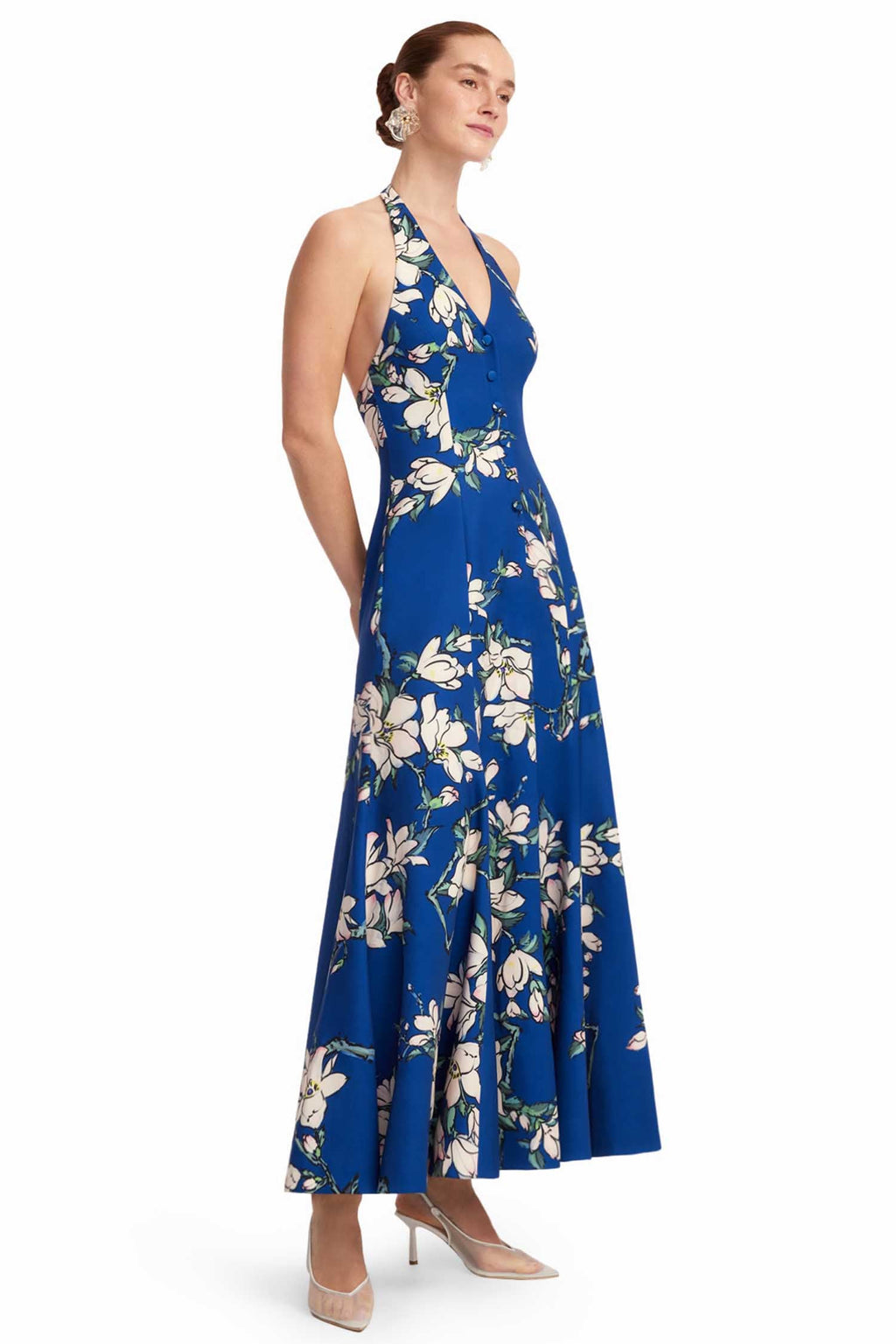 Juliette Halterneck Maxi Dress in Midnight Magnolia | FINAL SALE