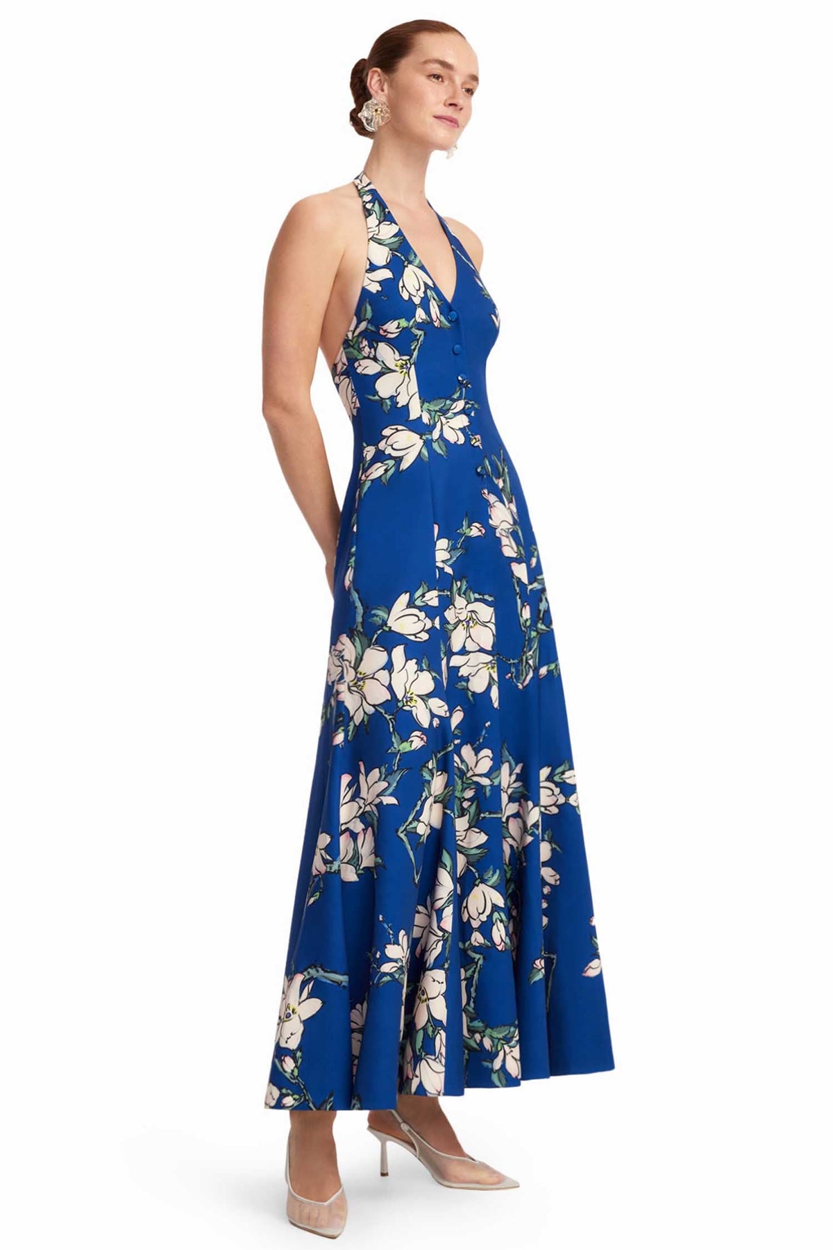 Juliette Halterneck Maxi Dress in Midnight Magnolia | FINAL SALE