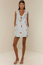 Juniper Mini Dress in Franco Stamp