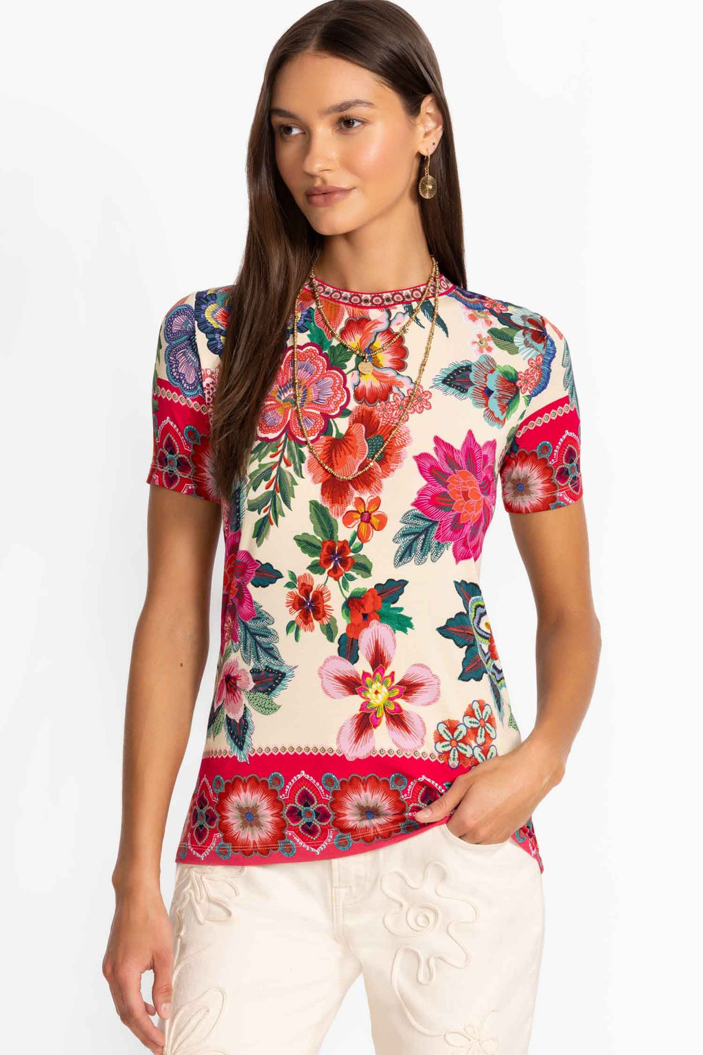 Kallie Janie Fav SS Crew Neck Tee Shirt