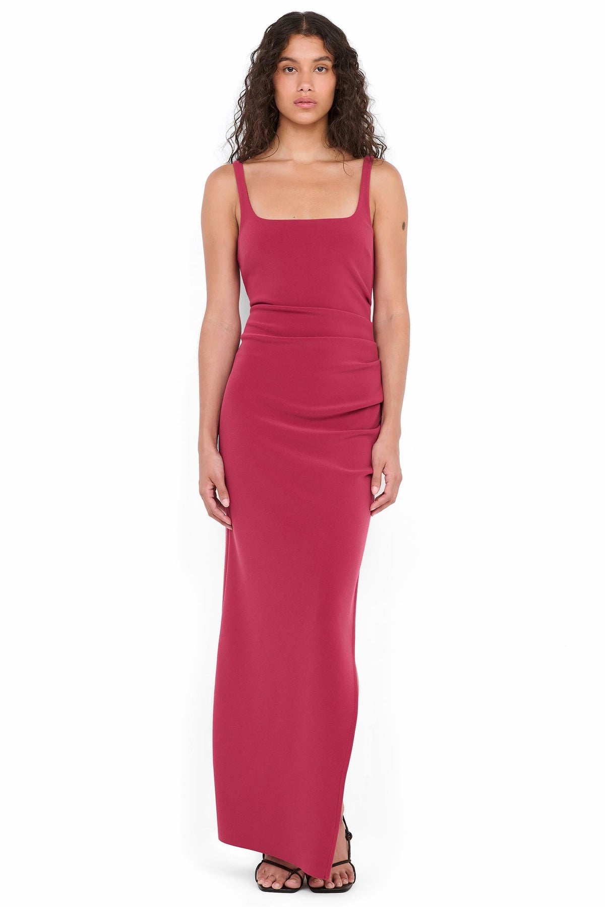 Karina Split Maxi Dress in Raspberry