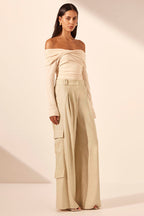 Kasbah Slouch Cargo Pant in Oyster | FINAL SALE