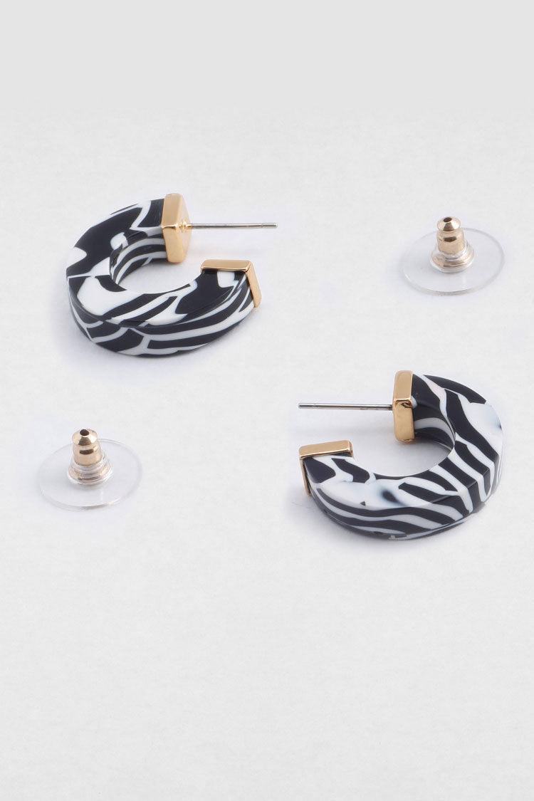 Kathy Hoop Earrings in Zebra