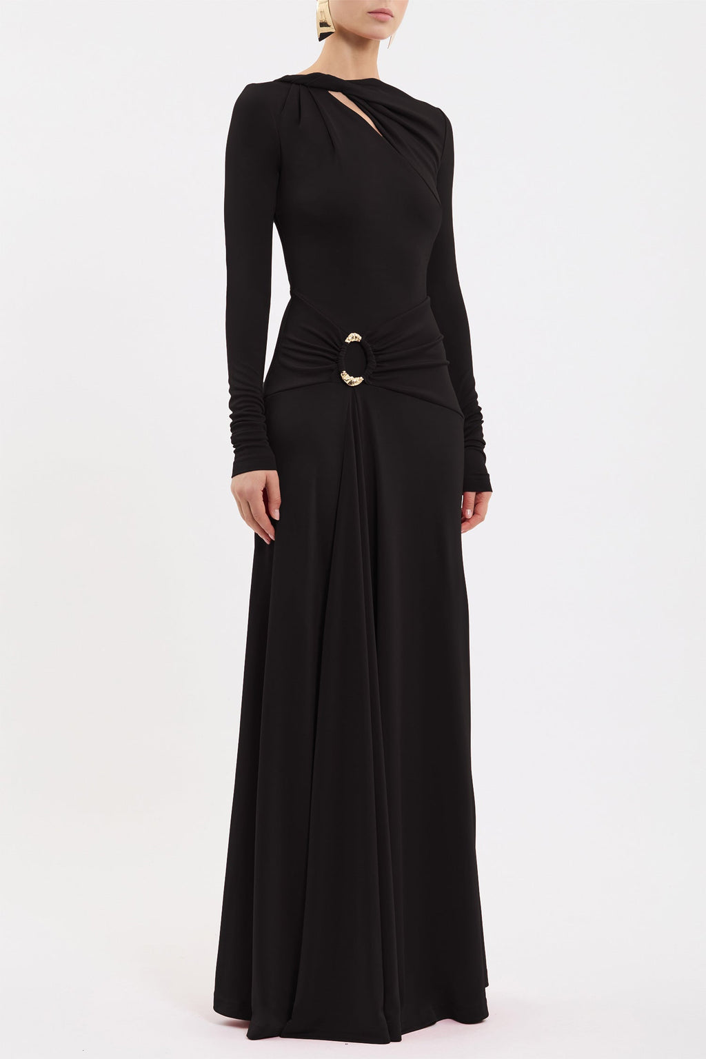 Kiana L/S Maxi Dress in Black