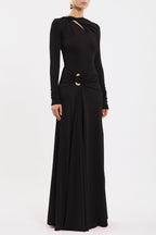 Kiana L/S Maxi Dress in Black