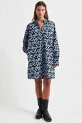 Klara Printed Dress in Marina | FINAL SALE