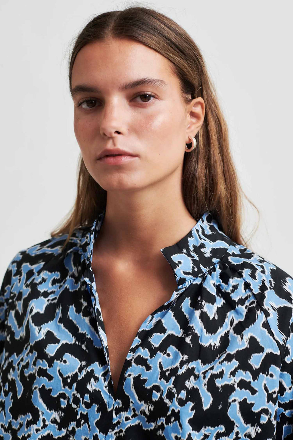 Klara Printed Dress in Marina | FINAL SALE