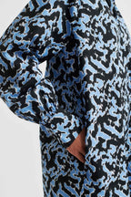 Klara Printed Dress in Marina | FINAL SALE