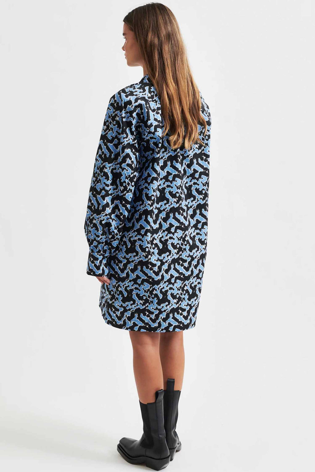 Klara Printed Dress in Marina | FINAL SALE