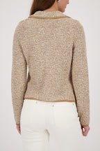 Knitted Collared Jacket in Biscotti
