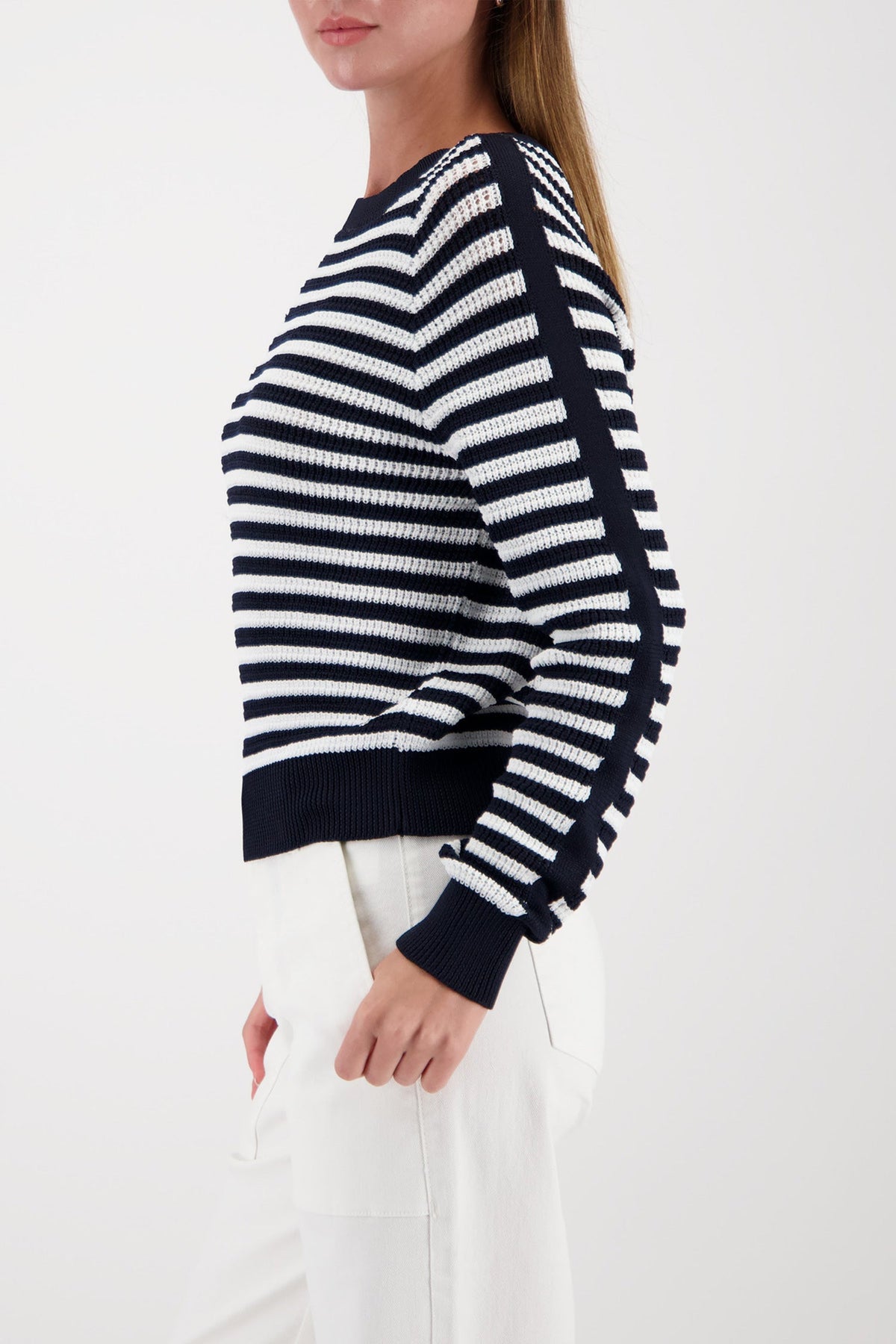 Knitted Sweater in Marine Stripe