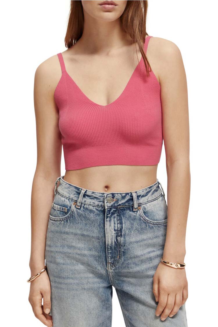 Knitted Bra Top in Pink Punch | FINAL SALE