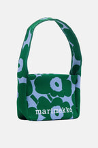 Unikko Knitted Shoulderbag in Dark Green/Blue