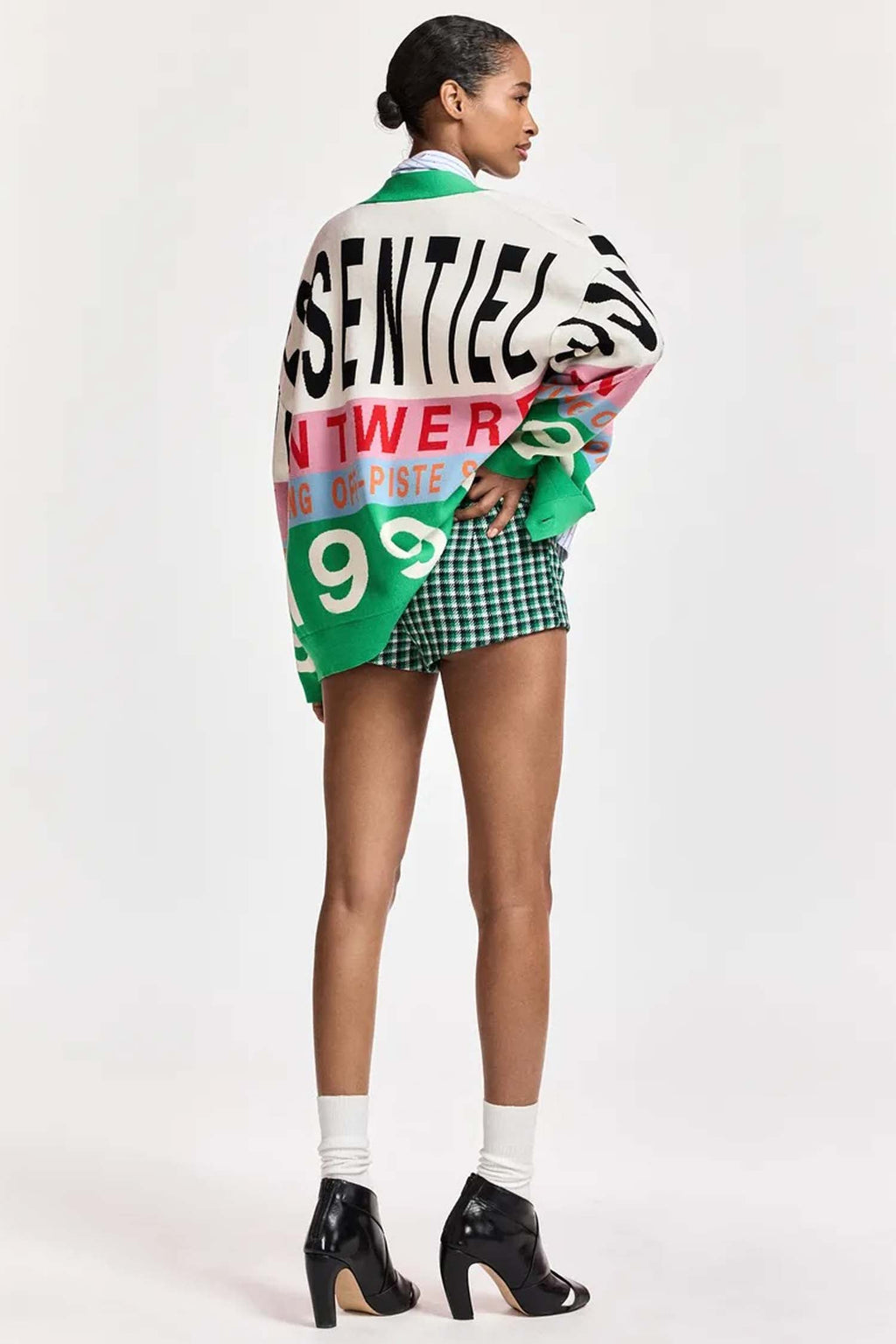 Kreezer Jacquard Knit Cardigan in Off White