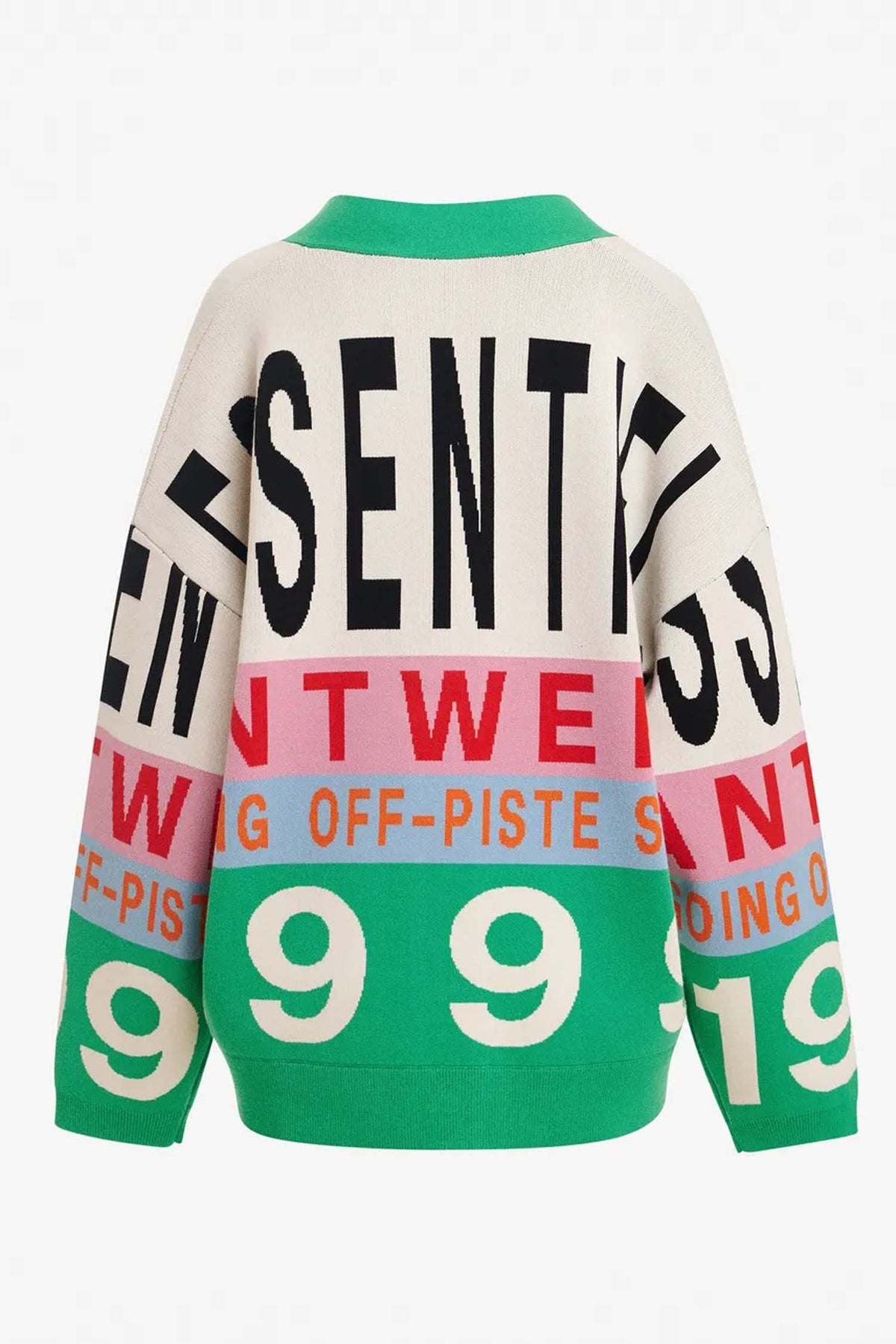 Kreezer Jacquard Knit Cardigan in Off White